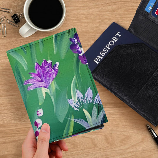 Leather Passport Case Business Name ID Card Holder