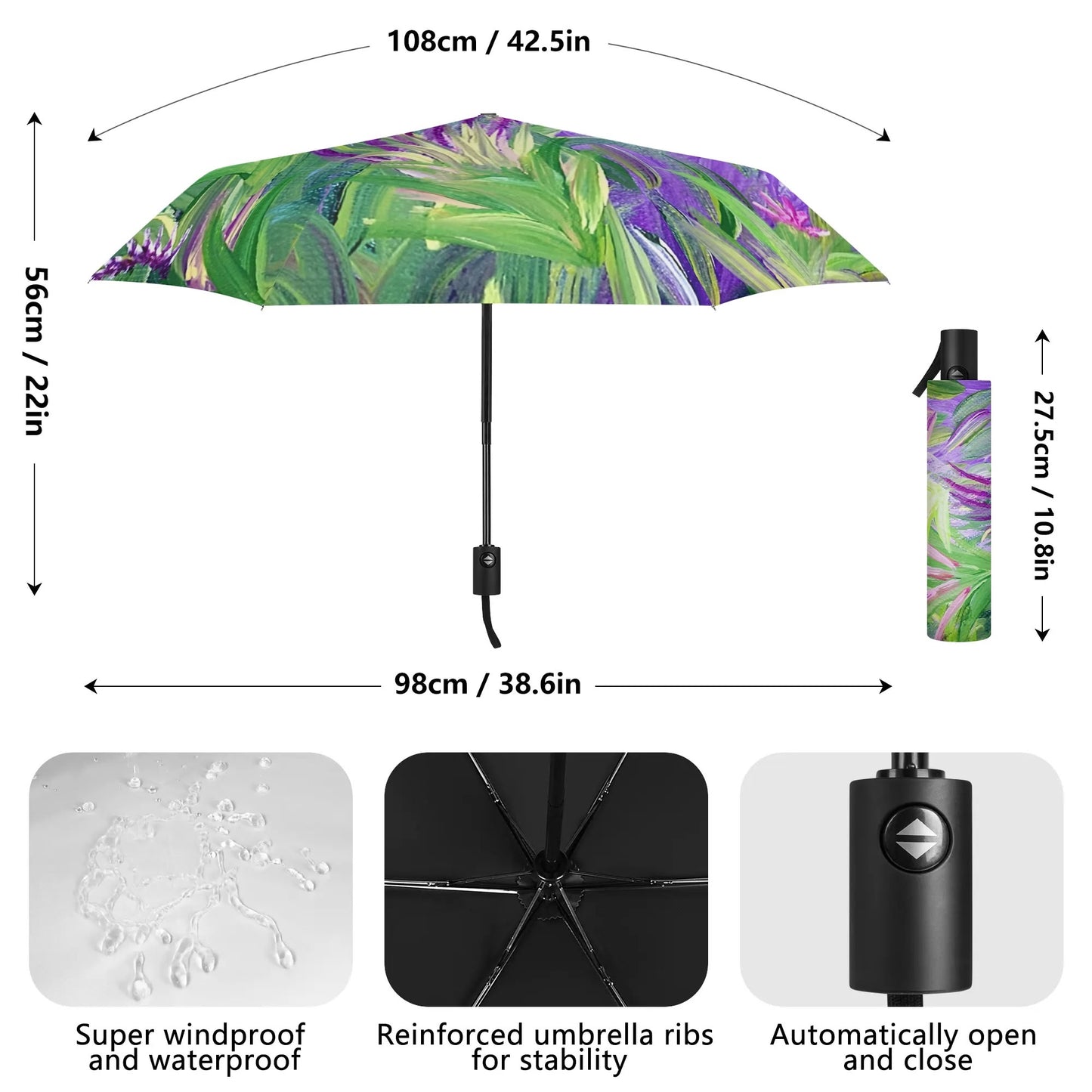 Fully Auto Open & Close Umbrella Printing Outside