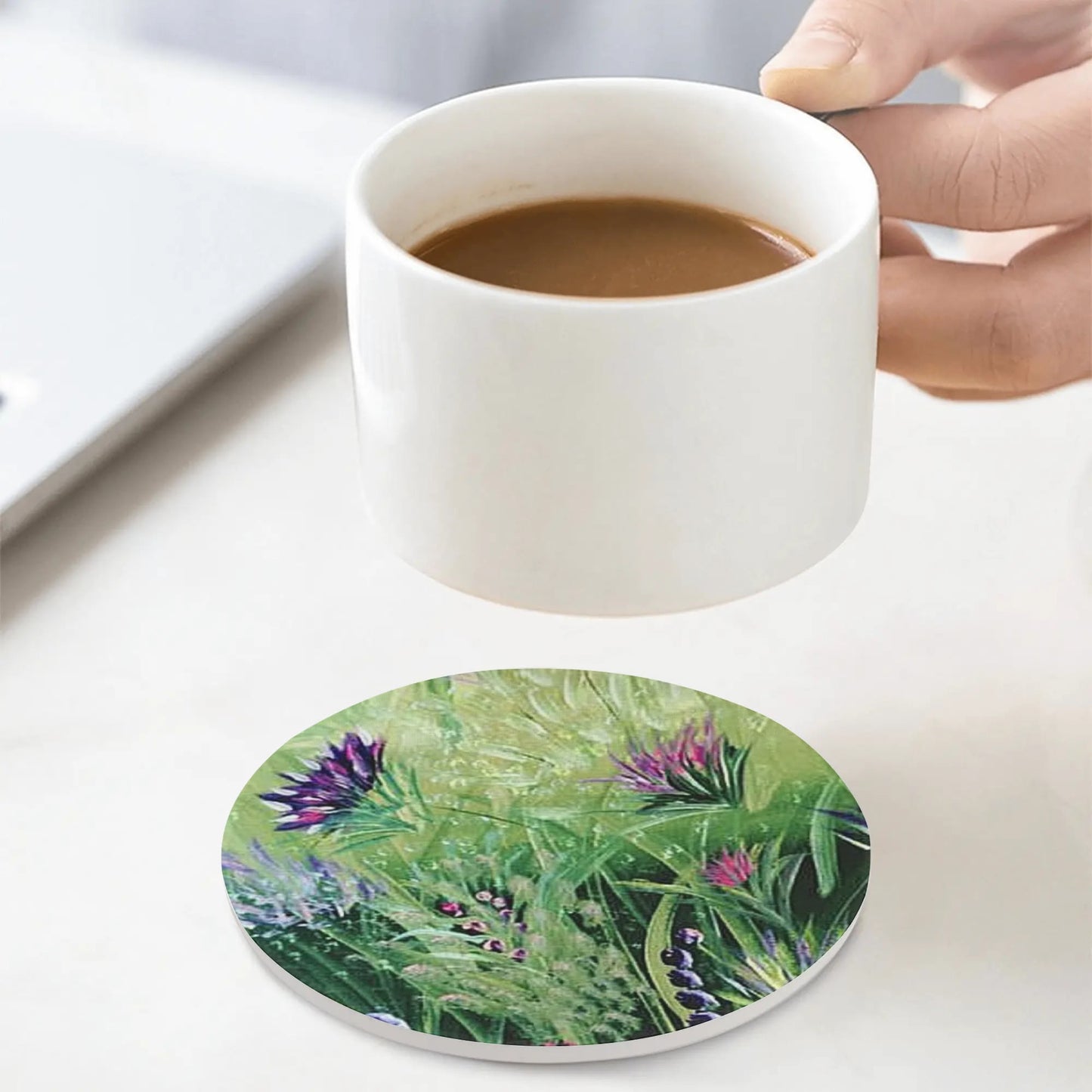 Round Ceramic Coasters 4 Pcs