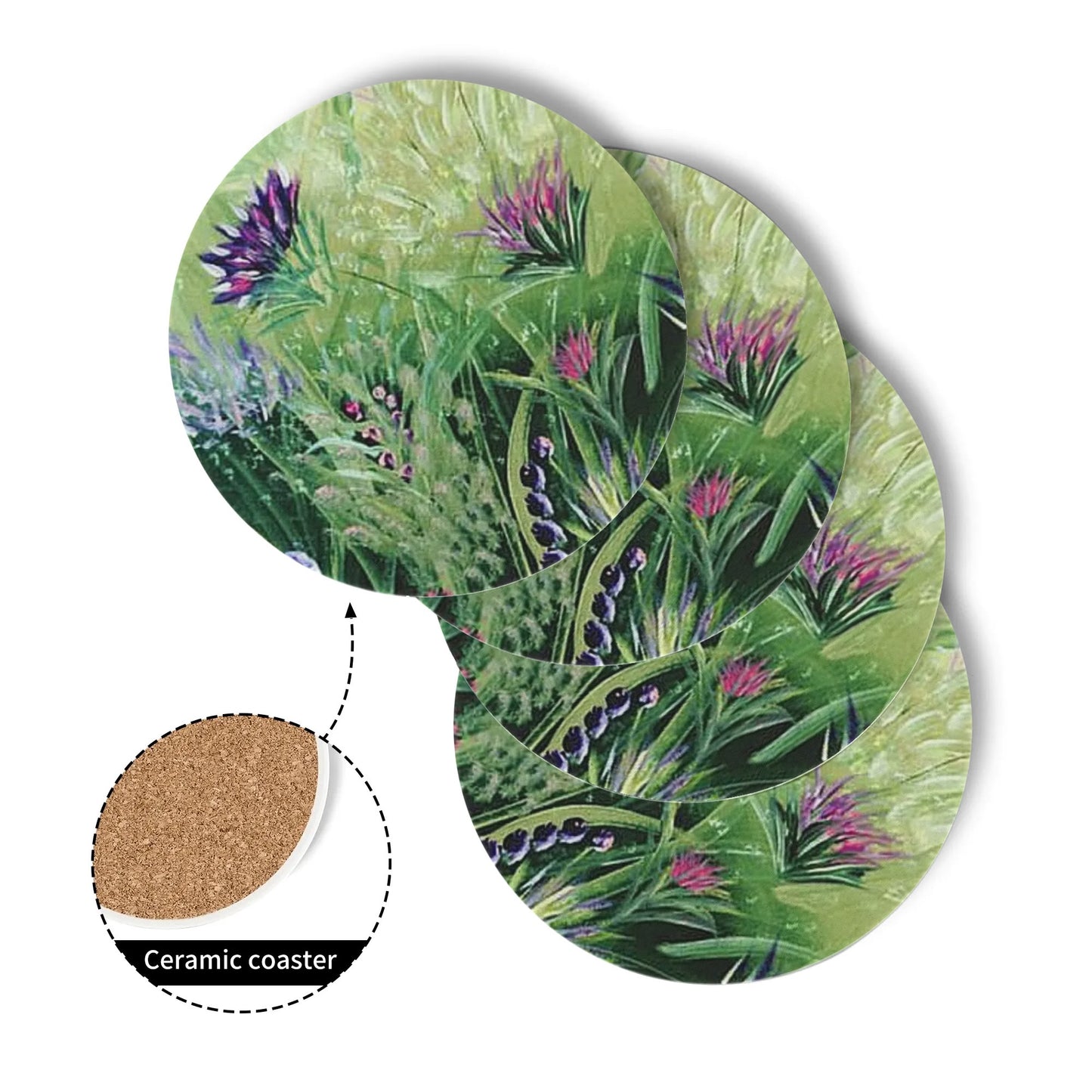 Round Ceramic Coasters 4 Pcs