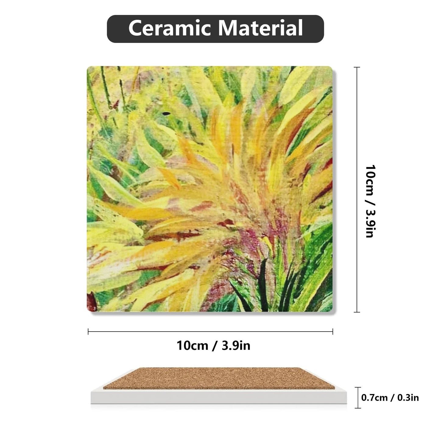 Square Ceramic Coasters 4 Pcs