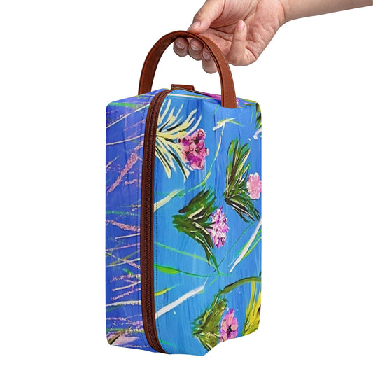 Travel PU Leather Toilettrie Bag Makeup Cosmetics Organizer