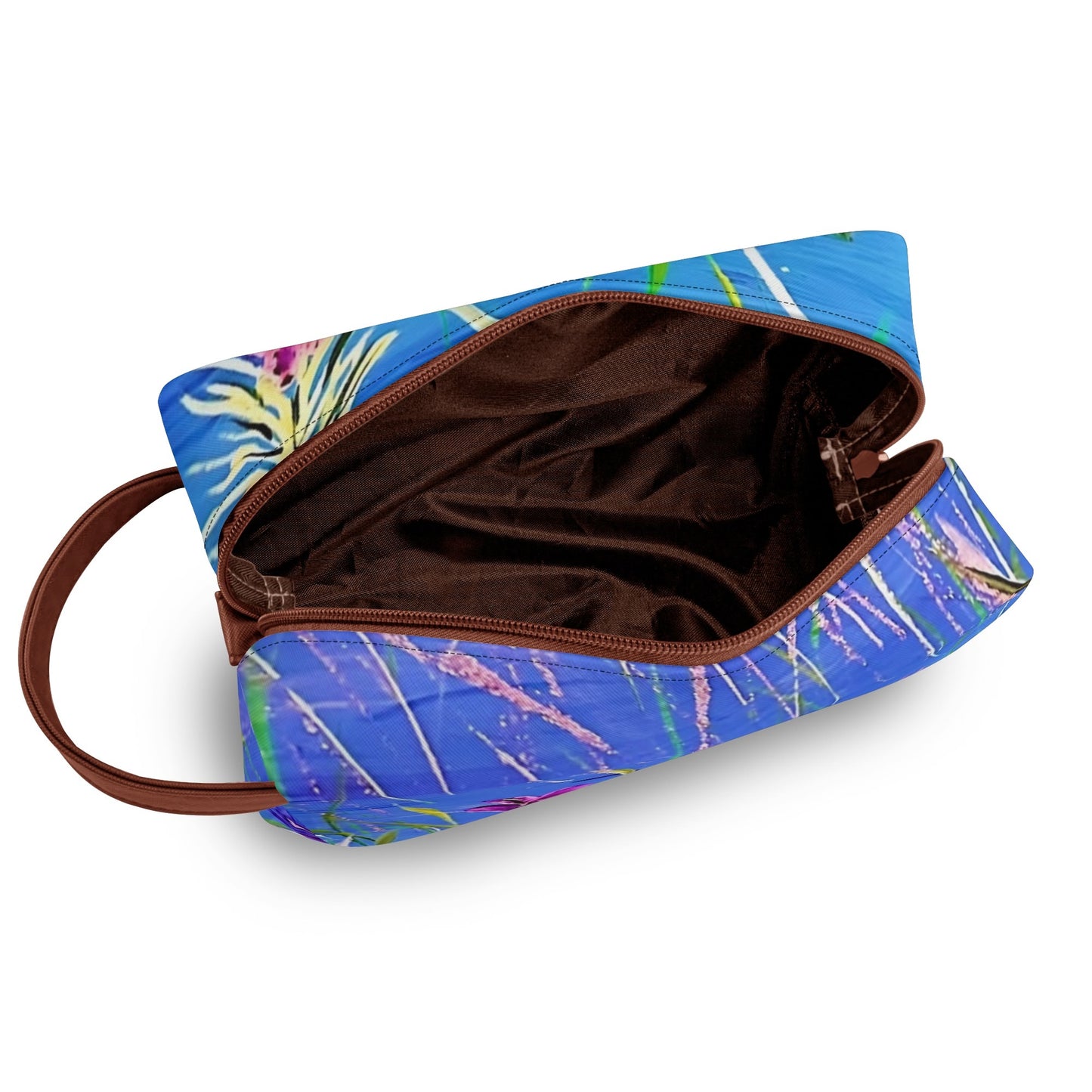 Travel PU Leather Toilettrie Bag Makeup Cosmetics Organizer