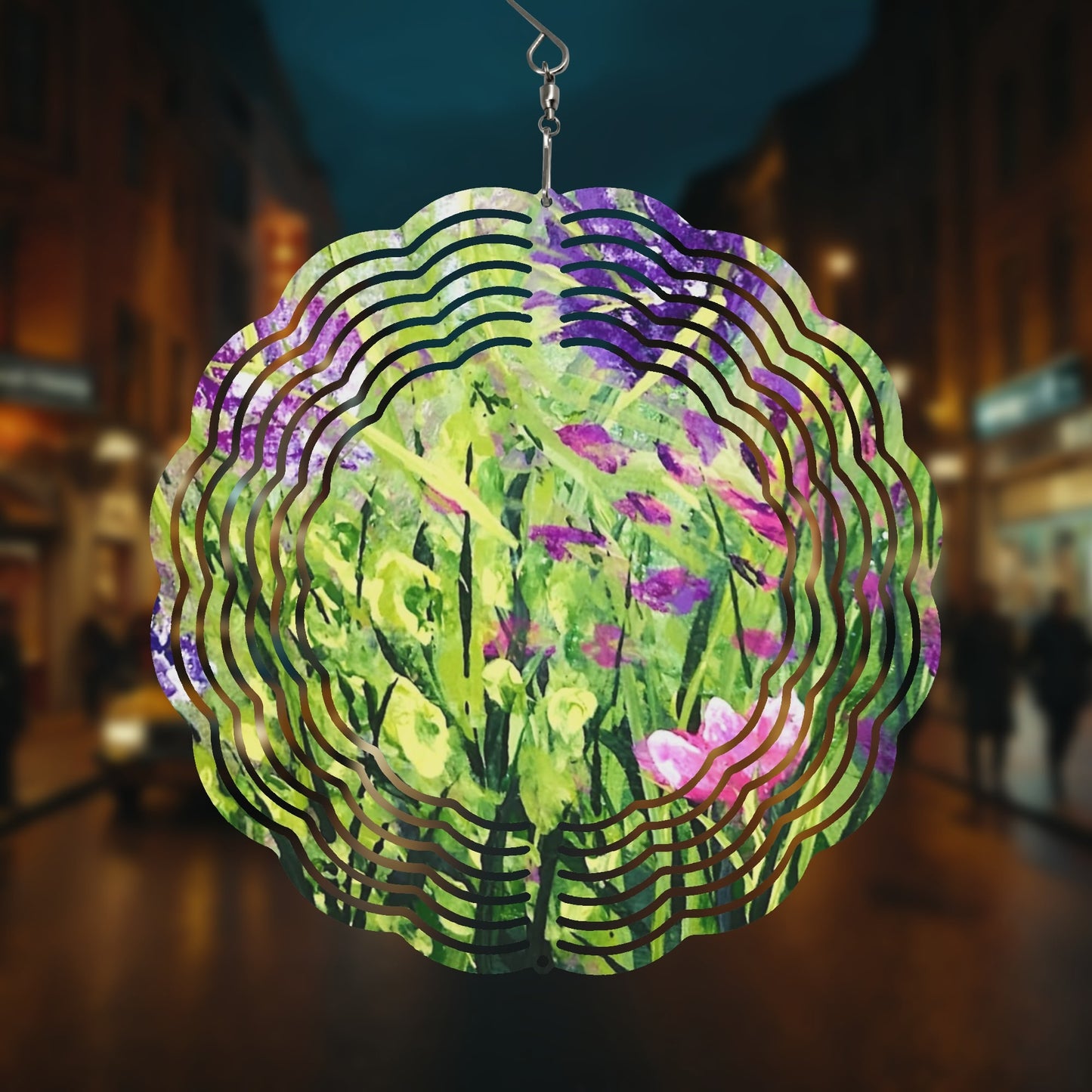 Cute Round Hanging Wind Spinner for Garden Decor Christmas Tree