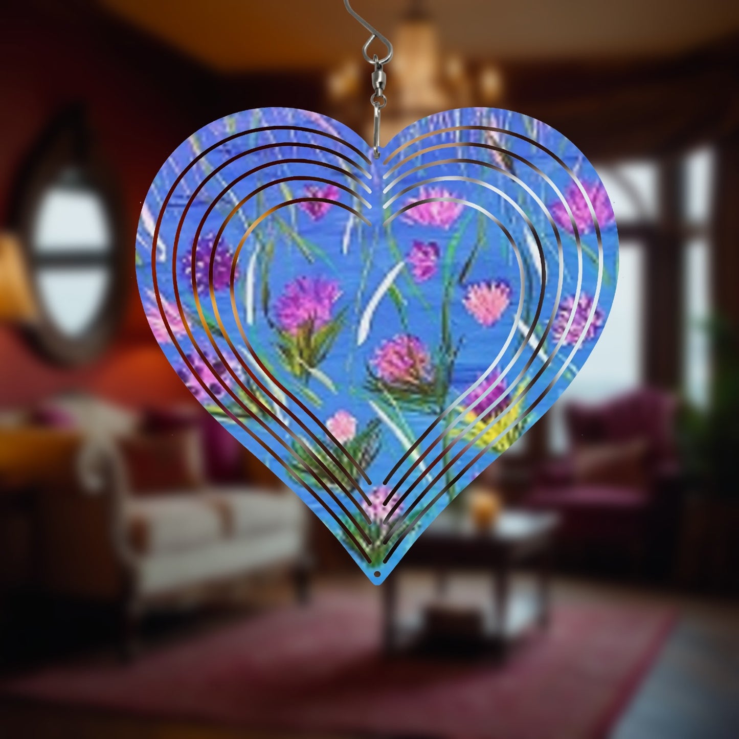 Heart Hanging Wind Spinner