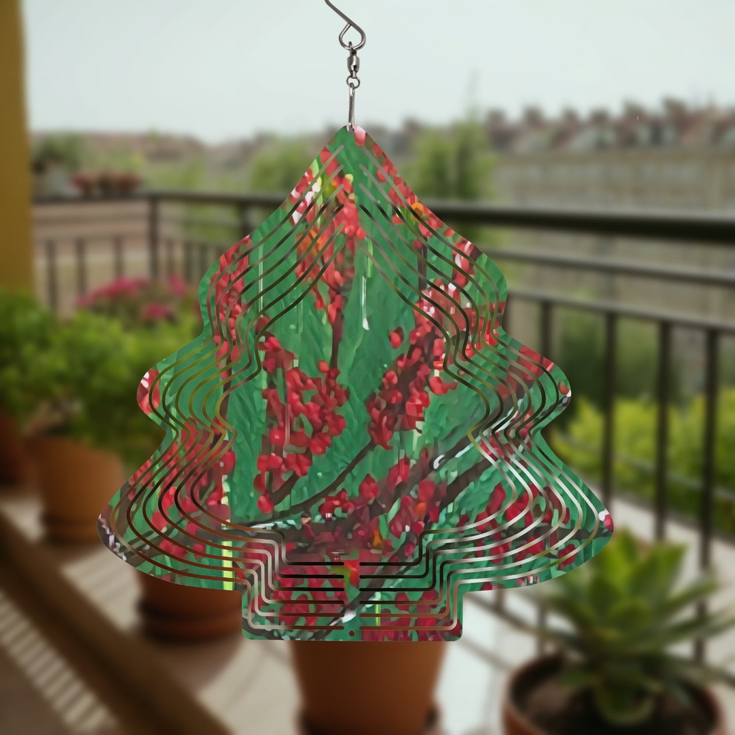 Christmas Tree Shape Hanging Wind Spinner