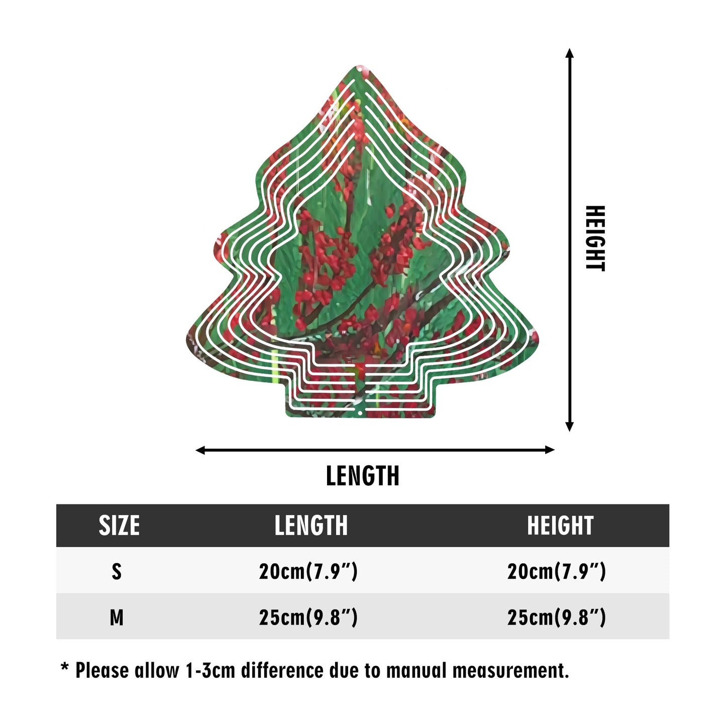 Christmas Tree Shape Hanging Wind Spinner