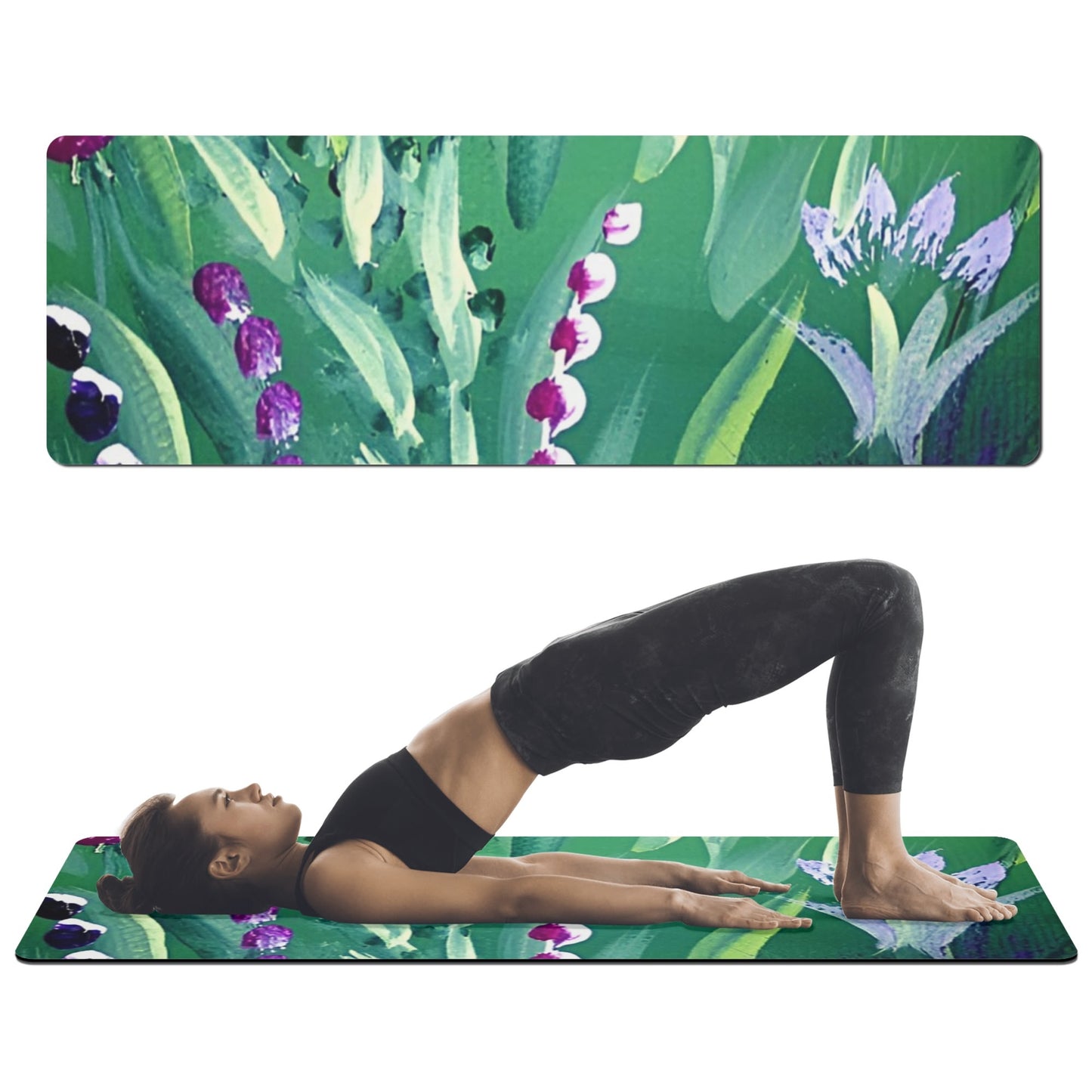 High-Quality Anti-Slip Yoga Mat - 4mm Thick with Suede Surface and Rubber Base - 70 x 24 - Easy to Carry & Clean