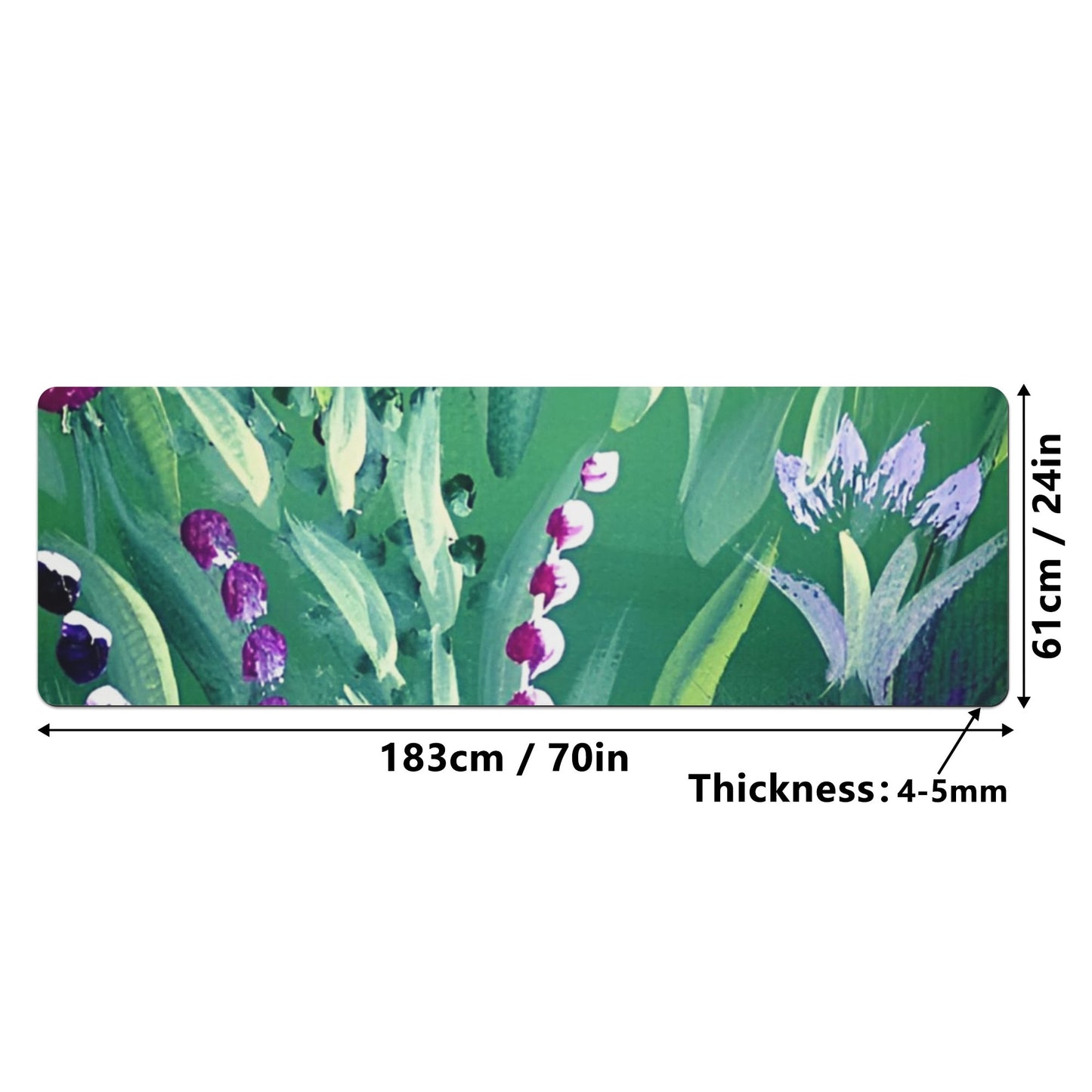High-Quality Anti-Slip Yoga Mat - 4mm Thick with Suede Surface and Rubber Base - 70 x 24 - Easy to Carry & Clean