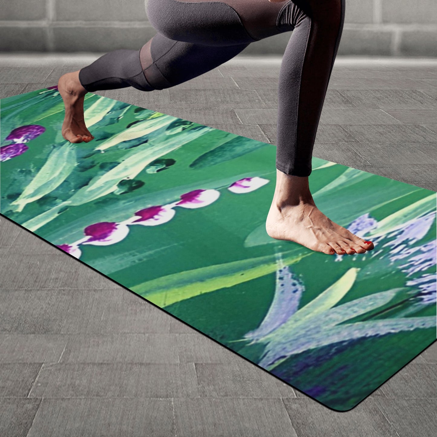 High-Quality Anti-Slip Yoga Mat - 4mm Thick with Suede Surface and Rubber Base - 70 x 24 - Easy to Carry & Clean
