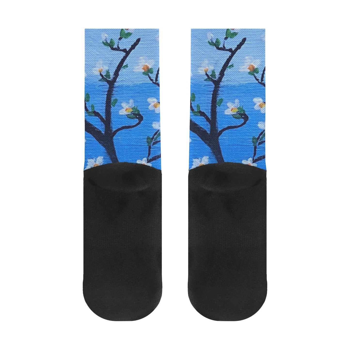 Polyester/Cotton Blend Athletic Crew Socks - Reinforced Heel & Toe, Elastic Arch Support