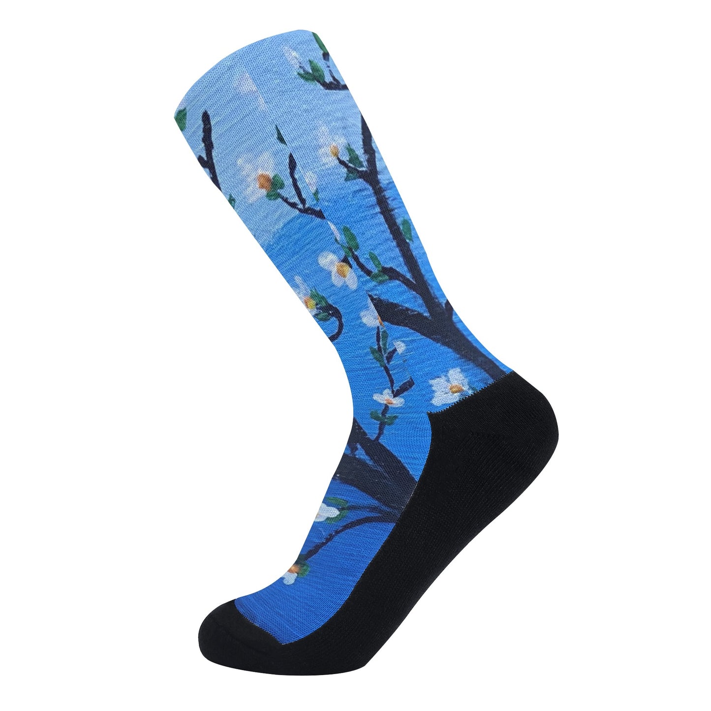 Polyester/Cotton Blend Athletic Crew Socks - Reinforced Heel & Toe, Elastic Arch Support