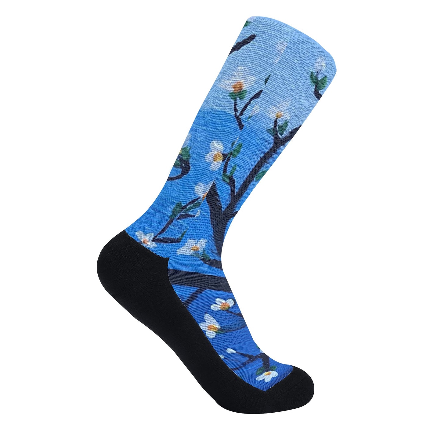 Polyester/Cotton Blend Athletic Crew Socks - Reinforced Heel & Toe, Elastic Arch Support