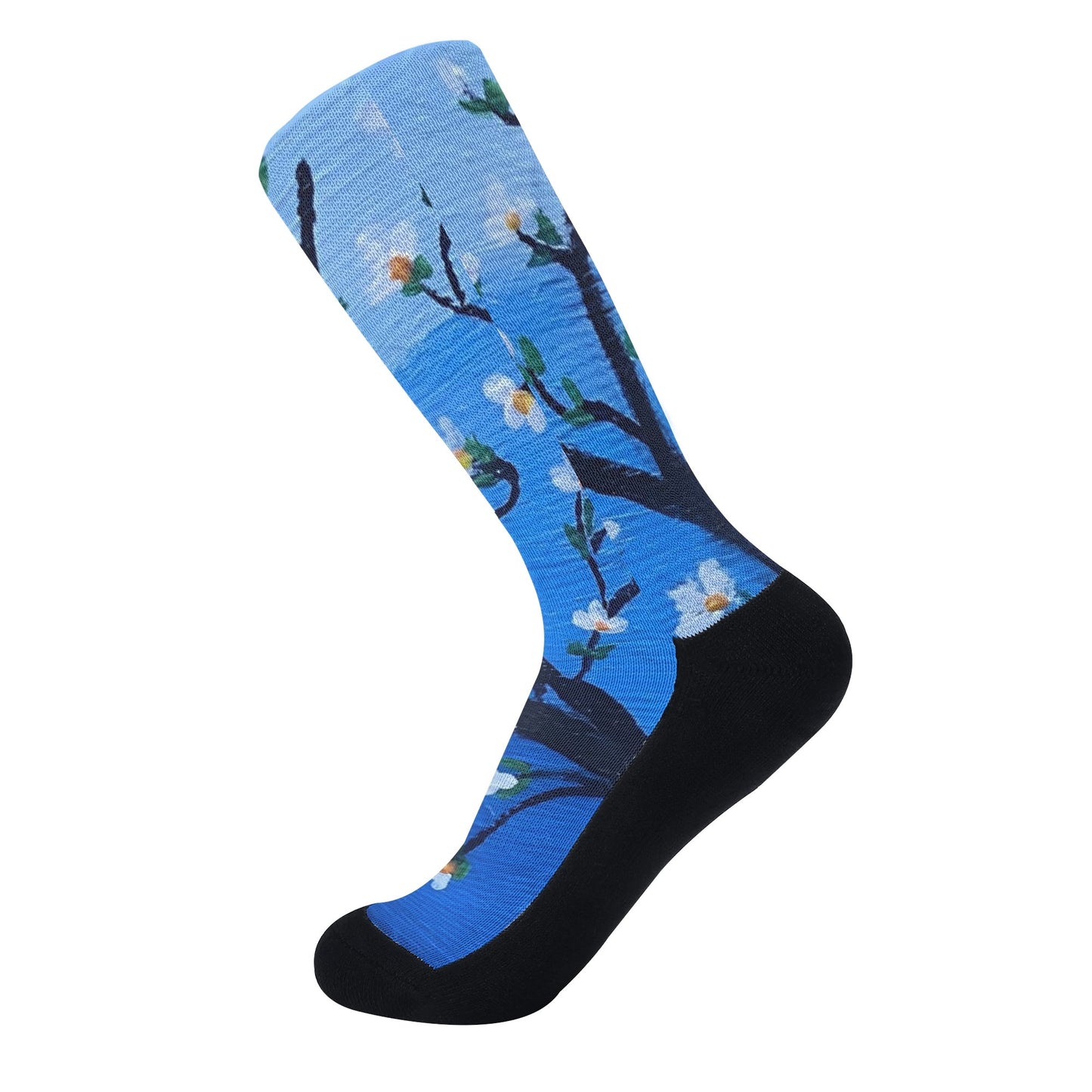 Polyester/Cotton Blend Athletic Crew Socks - Reinforced Heel & Toe, Elastic Arch Support