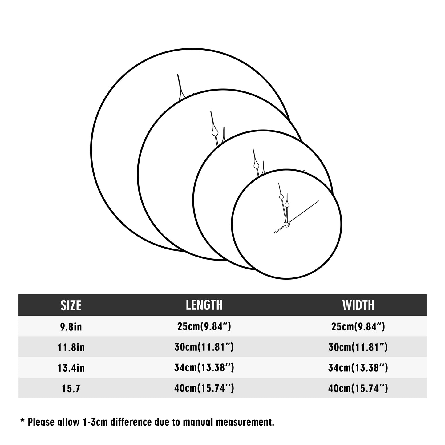 Wood Wall Clock Decorative Round Shape