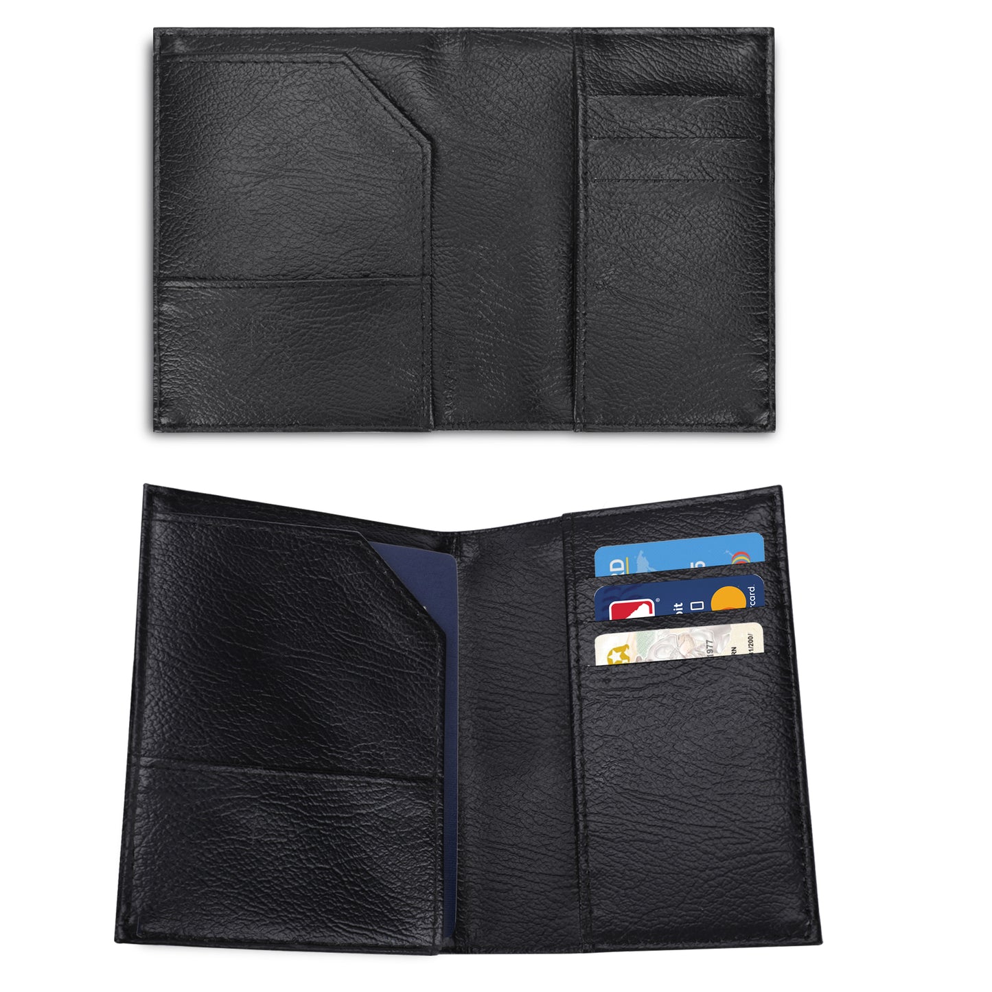 Leather Passport Case Business Name ID Card Holder