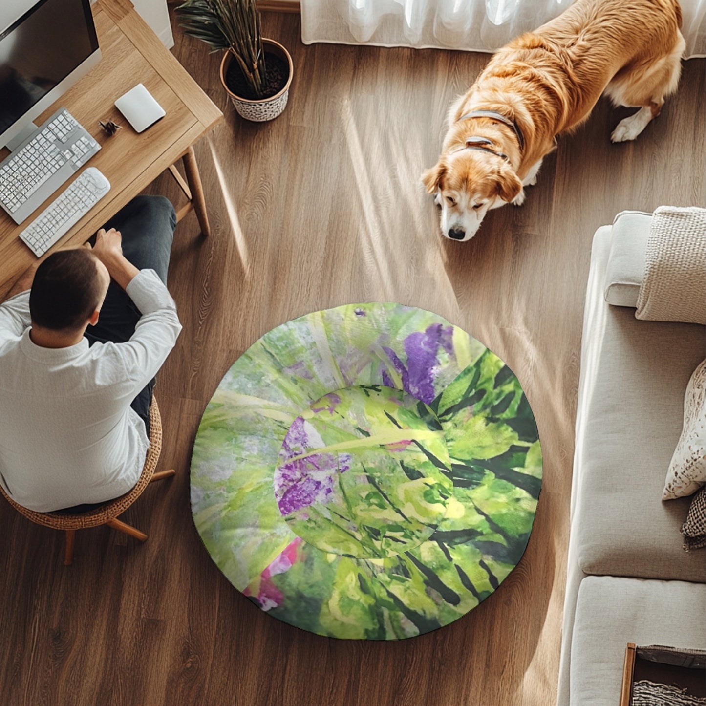 Round Large Size Pet Bed - Flannel