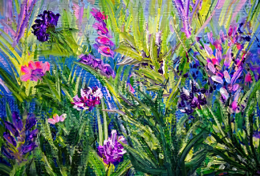 The painting "Colorful Garden Blooms" – original art by Barbara Goodman