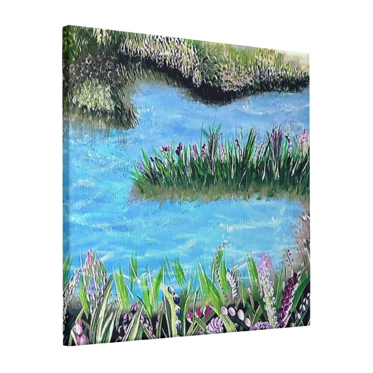 The Canal Canvas with Mounting Brackets 16x16in