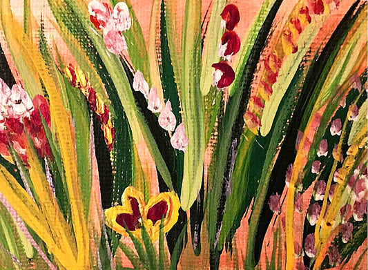 The painting "Orange Iris" – original art by Barbara Goodman
