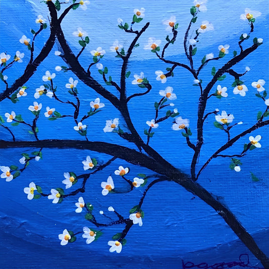 The painting "White Blossom" – original art by Barbara Goodman