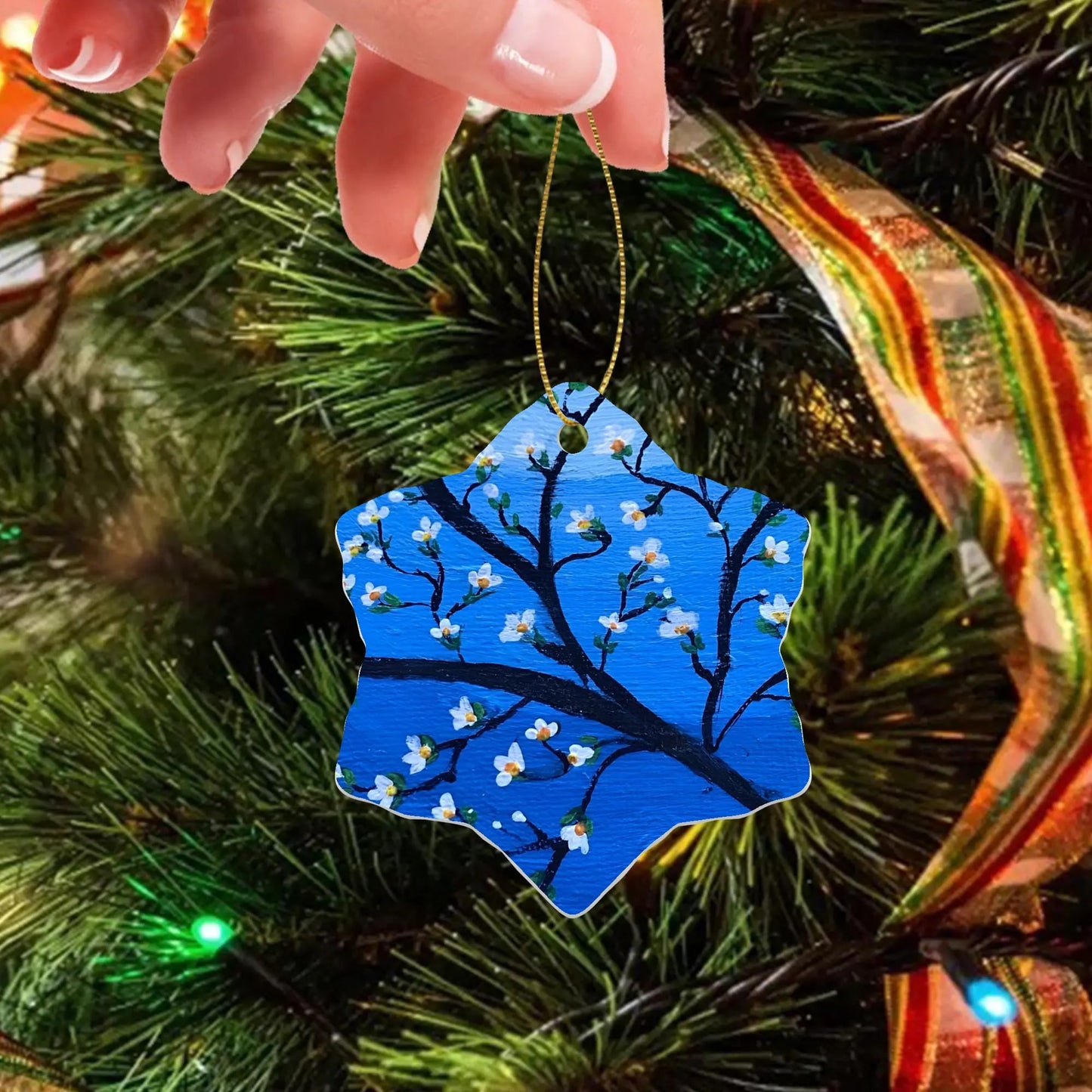 Snowflake Ceramic Ornaments (1pc, 3pcs, 5pcs, 10pcs)