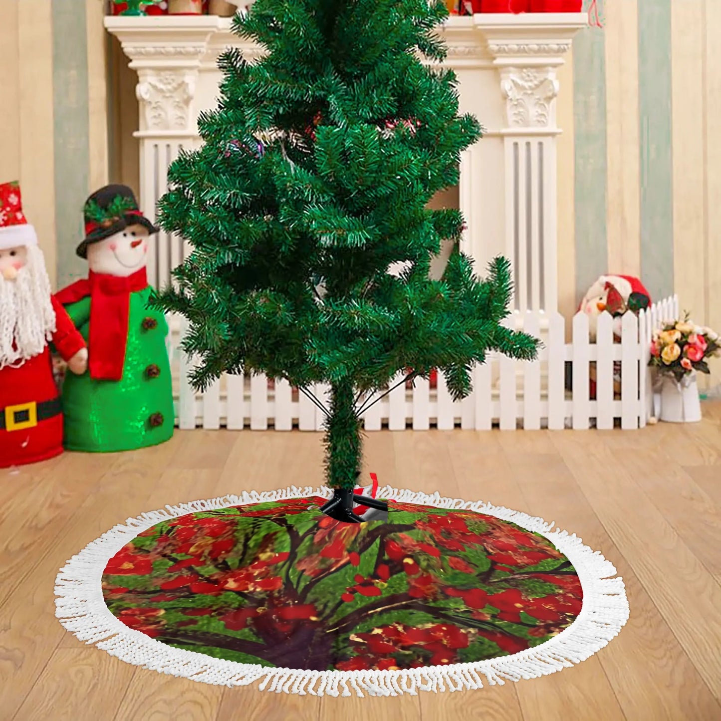 Fringed Christmas Tree Skirts