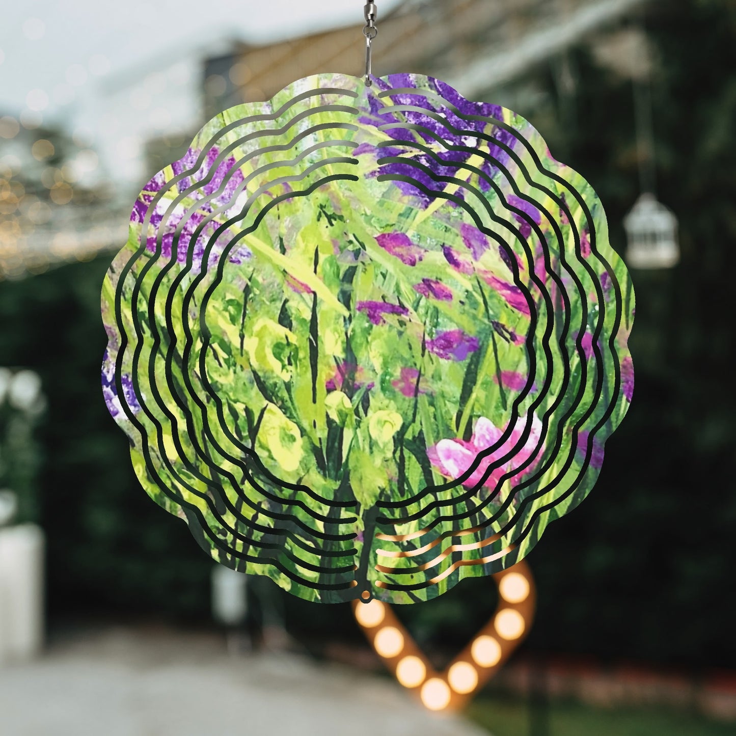 Cute Round Hanging Wind Spinner for Garden Decor Christmas Tree