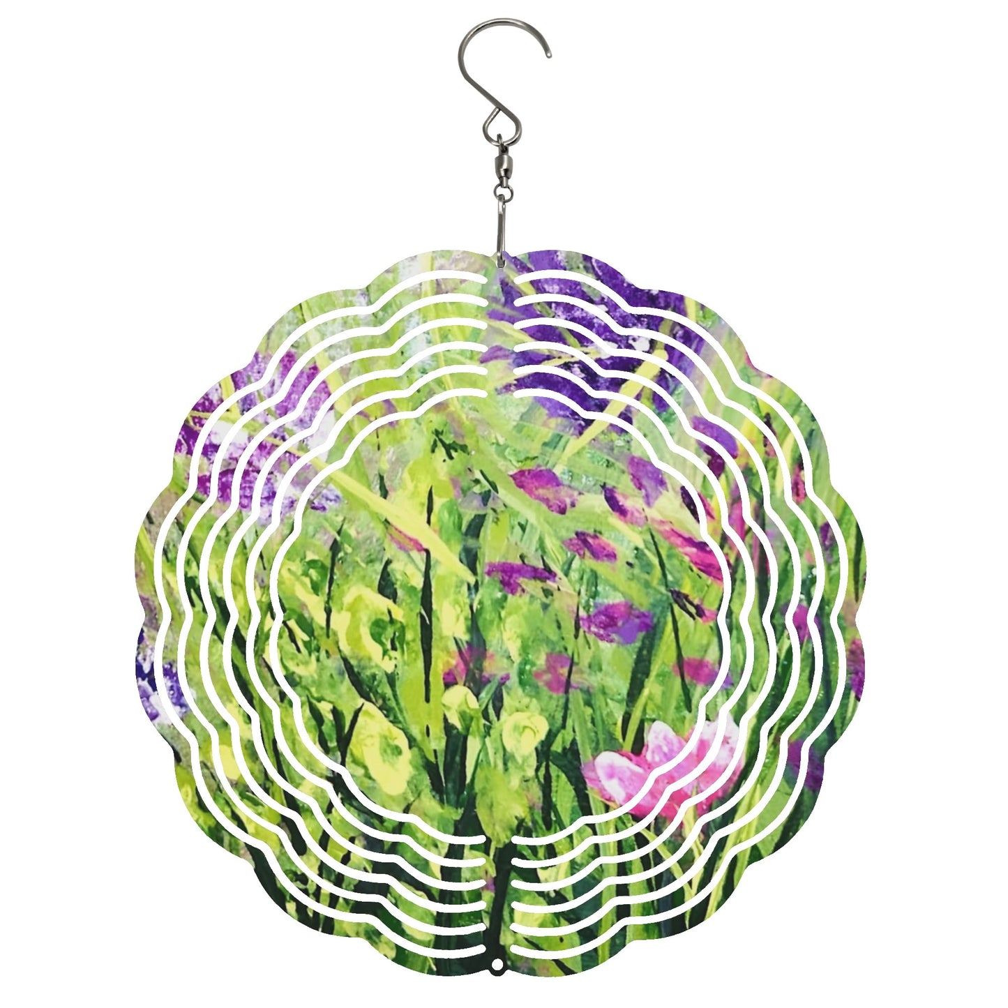 Cute Round Hanging Wind Spinner for Garden Decor Christmas Tree