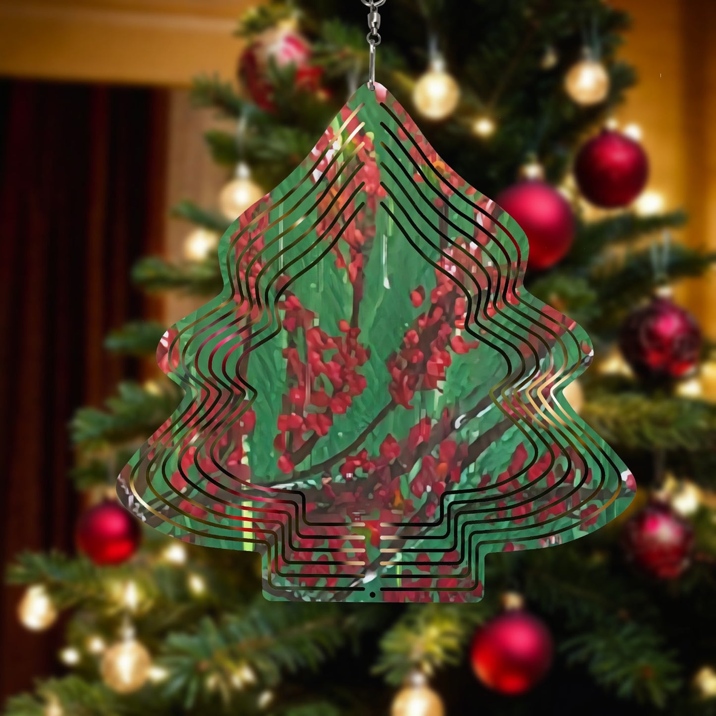 Christmas Tree Shape Hanging Wind Spinner