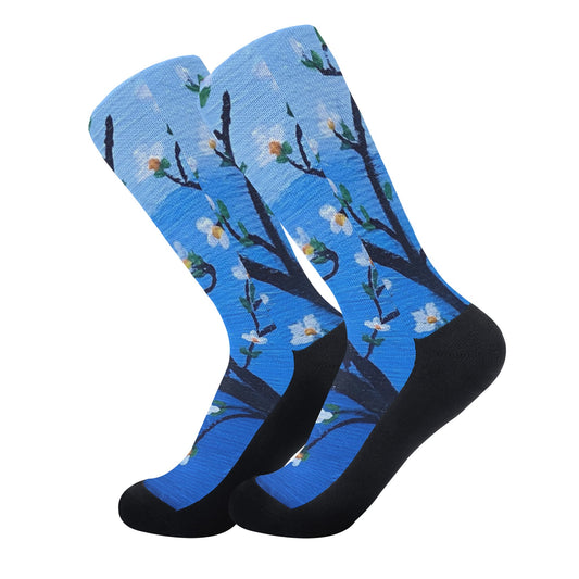 Polyester/Cotton Blend Athletic Crew Socks - Reinforced Heel & Toe, Elastic Arch Support