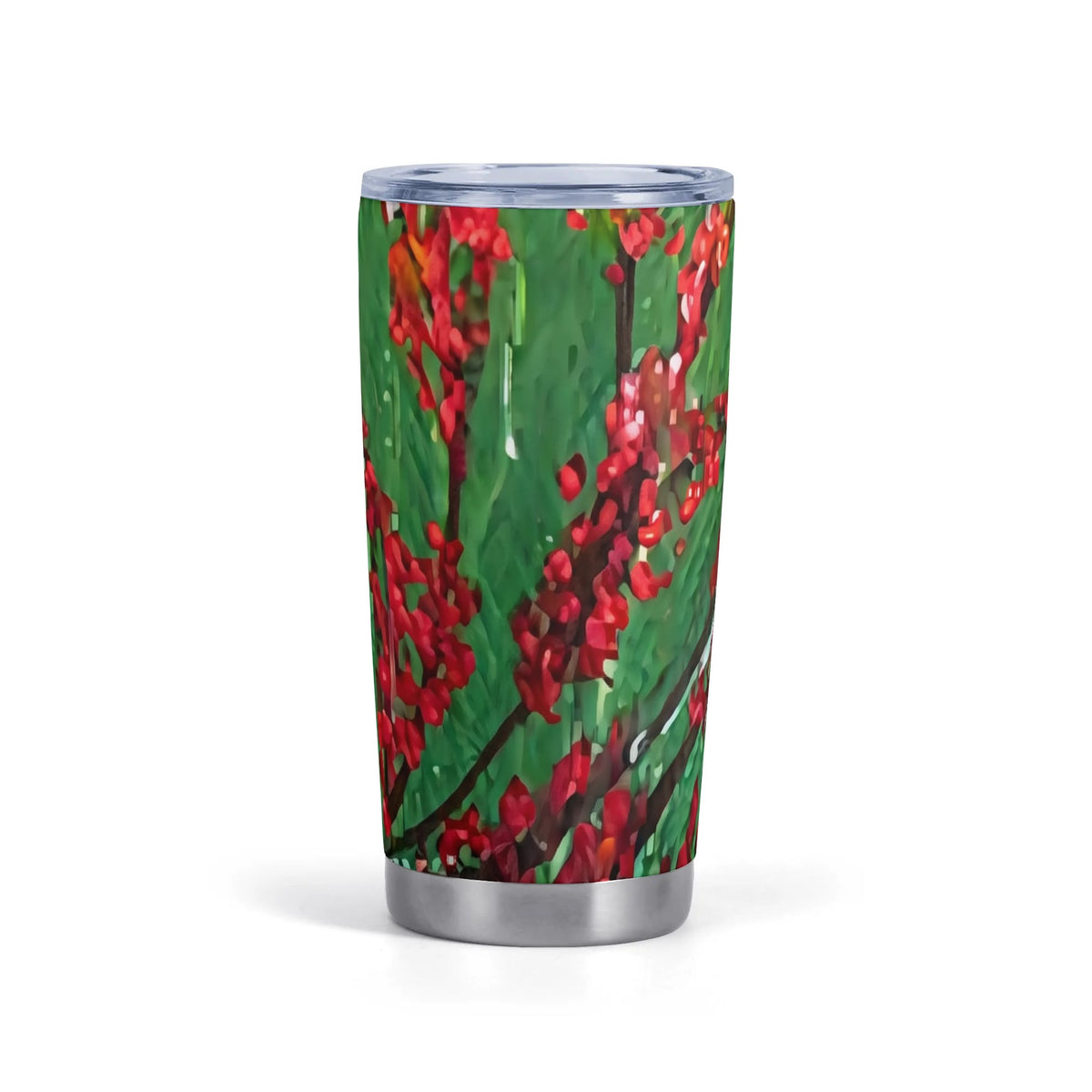 Red Berries 20 oz Car Tumbler by Barbara Goodman