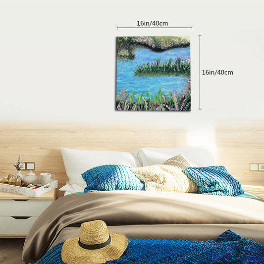 The Canal Canvas with Mounting Brackets 16x16in